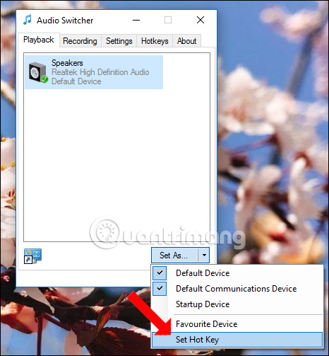 How to convert speakers with a shortcut on Windows 10 Picture 3