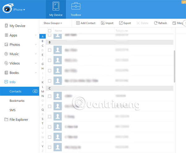 How to copy, copy contacts from iPhone to SIM with iTools Picture 8