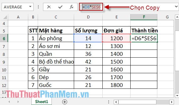 How to copy formulas that contain references in Excel Picture 3