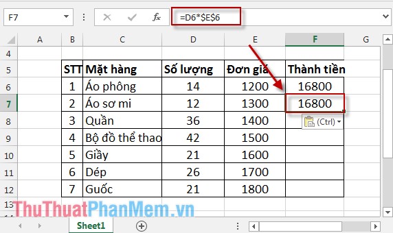 How to copy formulas that contain references in Excel Picture 4