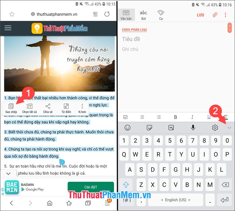 How to copy multiple paragraphs simultaneously on Android Picture 2