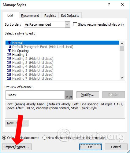 How to copy Style between 2 Word files Picture 3