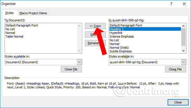 How to copy Style between 2 Word files Picture 7