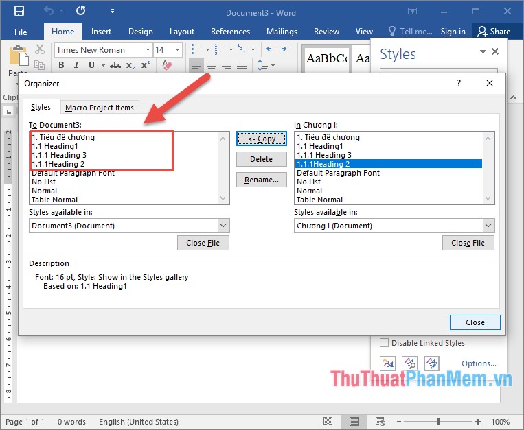 How to copy styles between 2 Word files (Import, import styles from the old word file to the new file) Picture 8