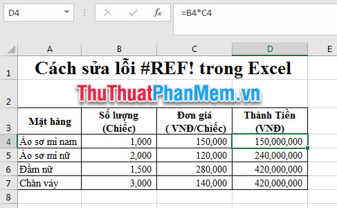 How To Correct A Ref Error In Excel