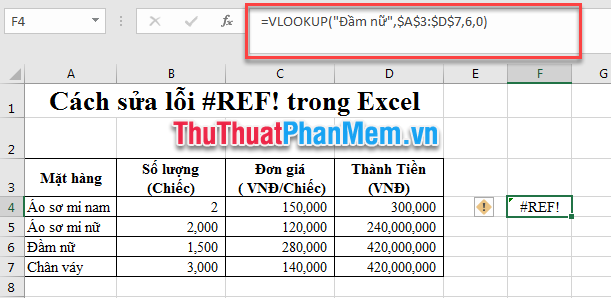 How to correct a #REF! Error in Excel Picture 6
