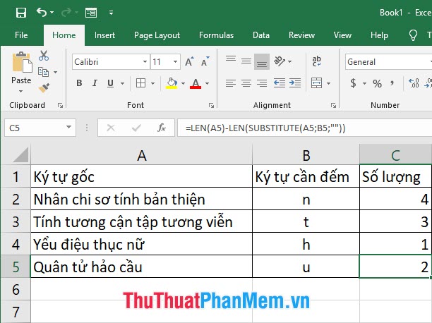 How to count the number of occurrences of a character in Excel Picture 5