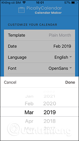 How to create a calendar with photos on PicallyCalendar Picture 2