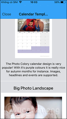 How to create a calendar with photos on PicallyCalendar Picture 5
