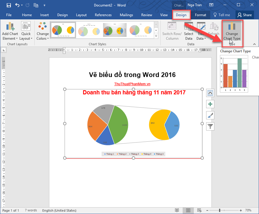 How to create a chart in Word 2016 Picture 8