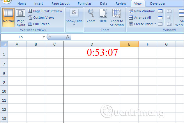 active work timer for excel