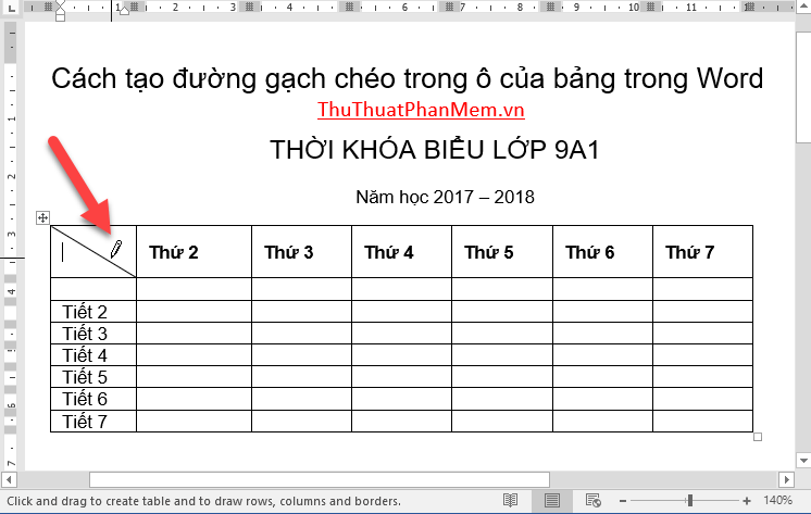 How to create a diagonal line in a table cell in Word? Picture 7
