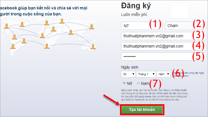 How to create a Facebook account for new users - Sign up for a Facebook account Picture 2
