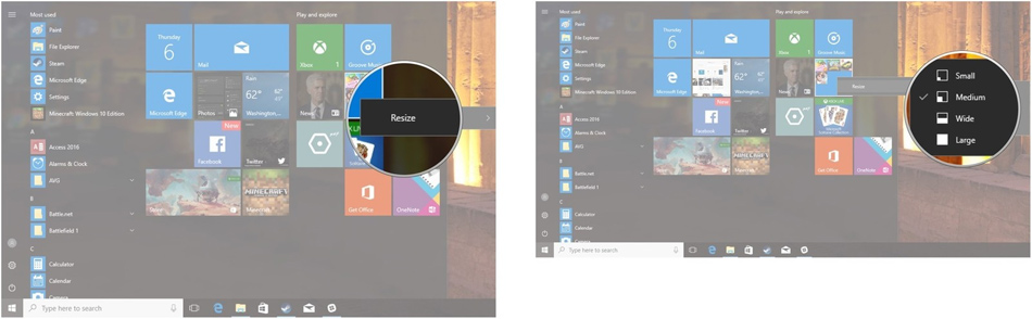 How to create a folder and hide the Start menu application list Windows 10 Creators Picture 2