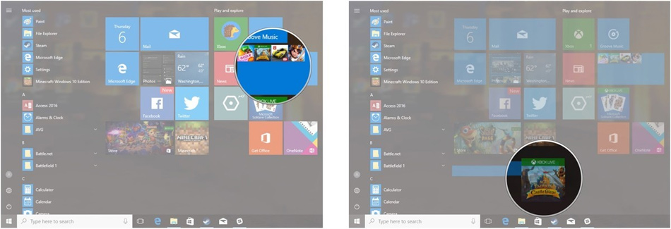 How to create a folder and hide the Start menu application list Windows 10 Creators Picture 3