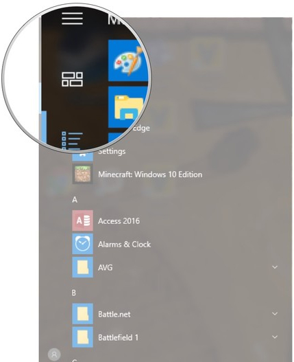How to create a folder and hide the Start menu application list Windows 10 Creators Picture 7