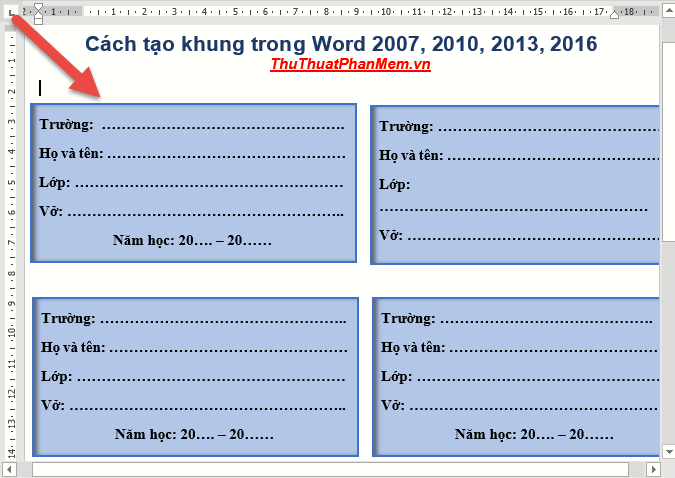 How to create a frame in Word - Instructions on how to create a frame in Word 2007, 2010, 2013, 2016 Picture 7