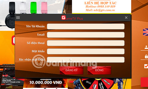 How to create a GameTV Plus account quickly to play AOE, CS 1.1 online Picture 2