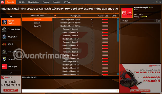 How to create a GameTV Plus account quickly to play AOE, CS 1.1 online Picture 4