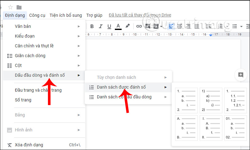 shortcut for bullet in google docs for mac