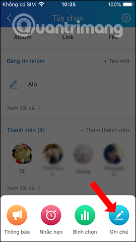 How to create a note on the Zalo group Picture 11