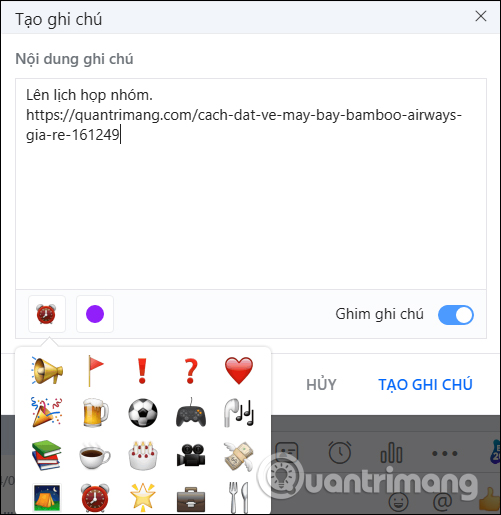 How to create a note on the Zalo group Picture 3