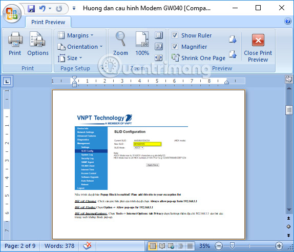 How to create a page printed vertically and print horizontally on a Word document Picture 6