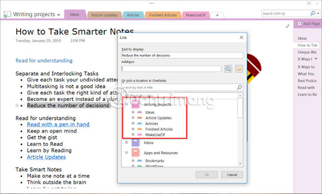 How to create a Personal Wiki using Microsoft OneNote Picture 4