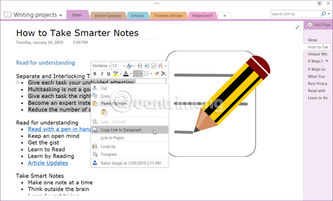 How to create a Personal Wiki using Microsoft OneNote Picture 5