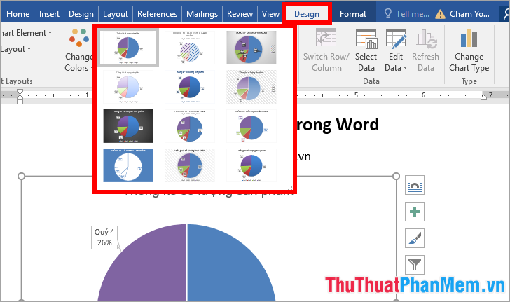 pie chart to insert into word