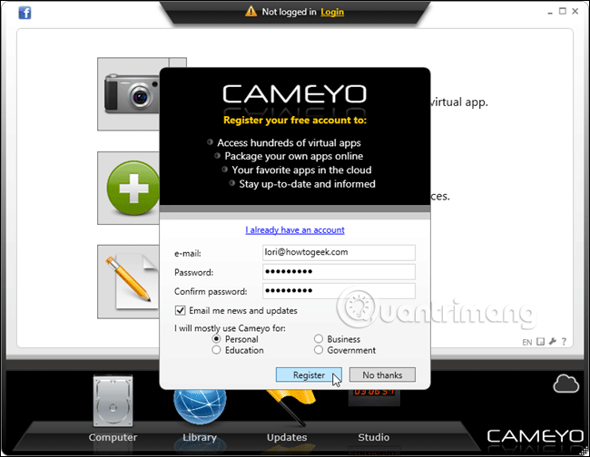 How to create a portable version for Windows software with Cameyo Picture 12