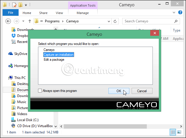 How to create a portable version for Windows software with Cameyo Picture 2
