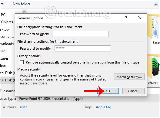How to create a PowerPoint file password Picture 8