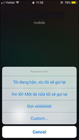How to create a quick reply to a call on iPhone Picture 6