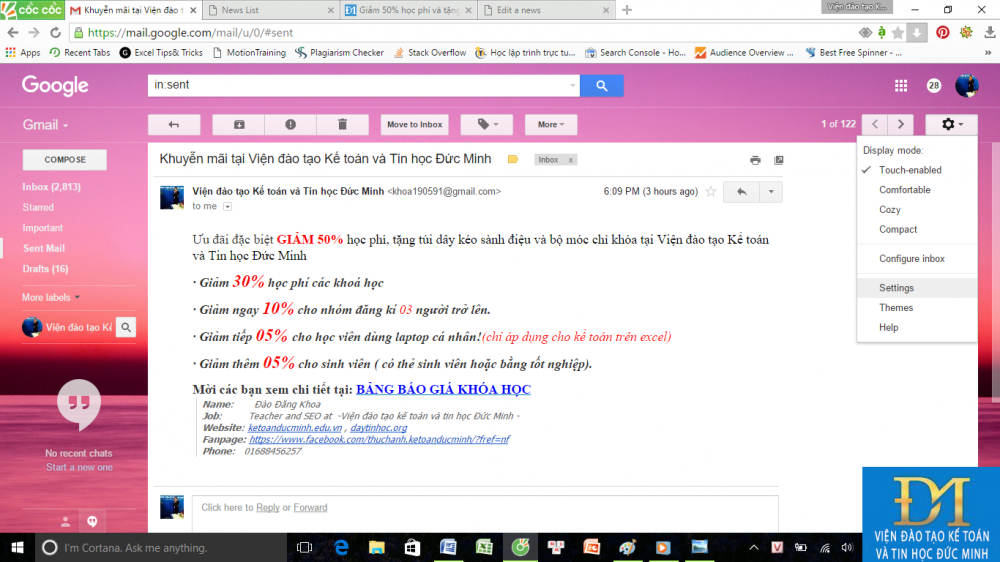 How to Create a signature for Gmail and insert photos, links, Anchor Text into Gmail signatures Picture 2