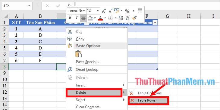 How to create a table, insert a table in Excel 2016 Picture 25