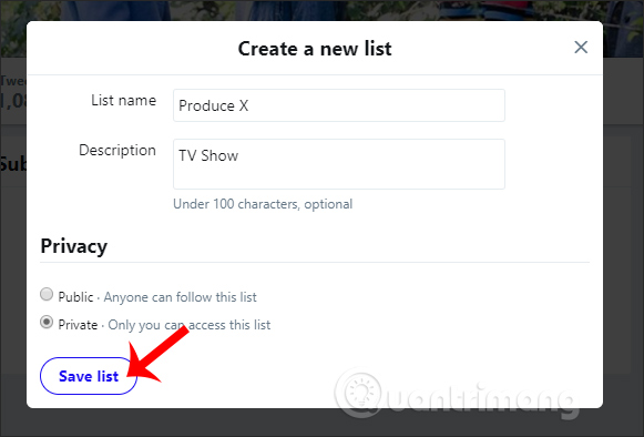 How to create a Twitter account list Picture 3