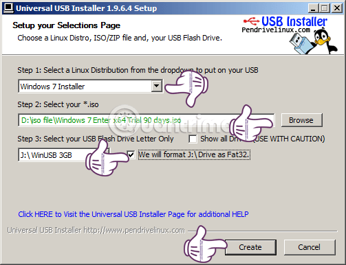 How to create a USB boot, install Windows using the Universal USB Installer Picture 3