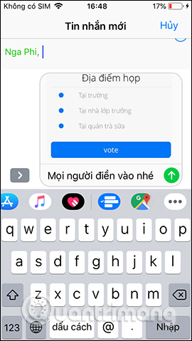 How to create a vote on iMessage iPhone Picture 7