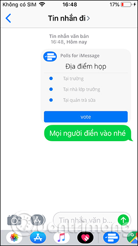 How to create a vote on iMessage iPhone Picture 8