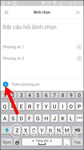 How to create a vote on the chat group Zalo phone Picture 3