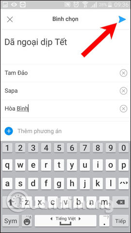 How to create a vote on the chat group Zalo phone Picture 4