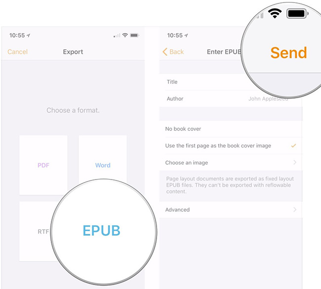How to create an ebook using Pages application on iPhone and iPad Picture 8