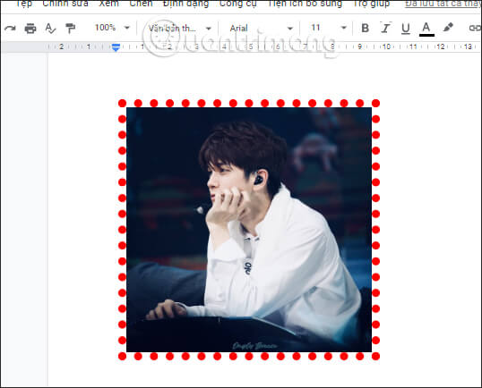 how to add a frame to an image in google docs