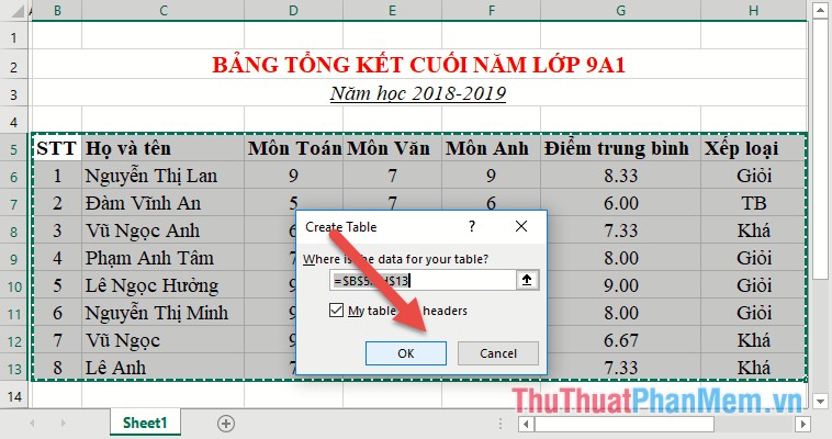 How to create and delete tables in Excel Picture 7