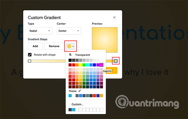 How to create and use custom gradients in Google Slides Picture 7
