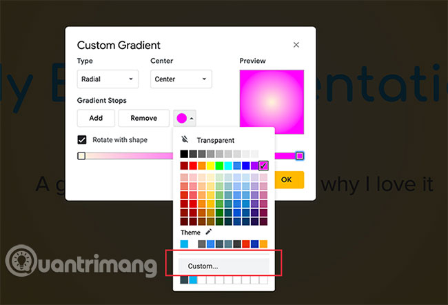 How to create and use custom gradients in Google Slides Picture 8