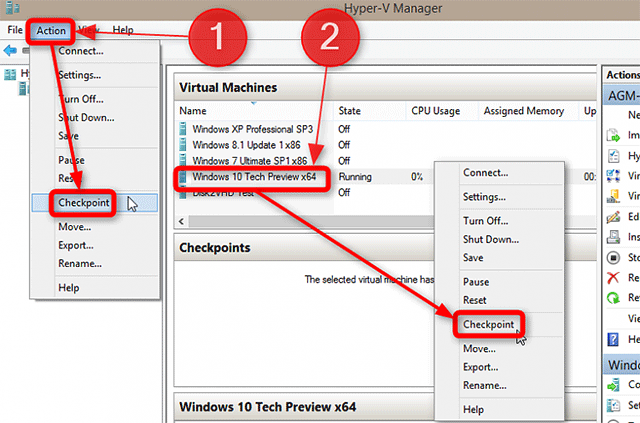 How to create and use Hyper-V checkpoints in Windows 10 Picture 1