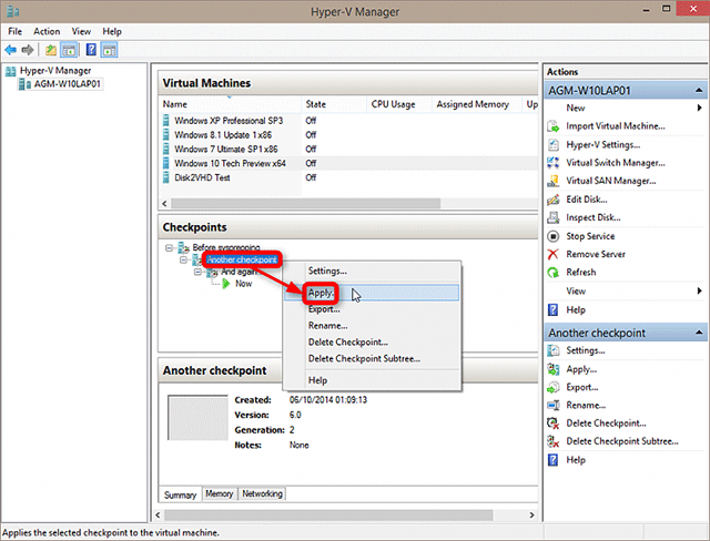 How to create and use Hyper-V checkpoints in Windows 10 Picture 9