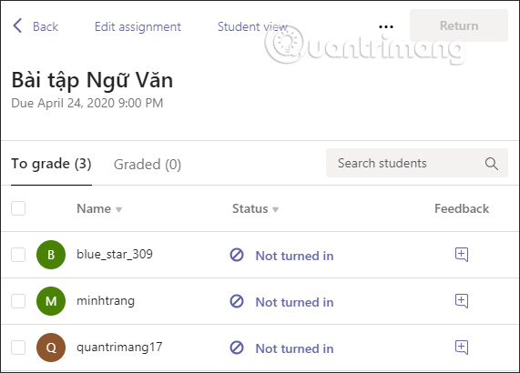 how to grade assignments in teams